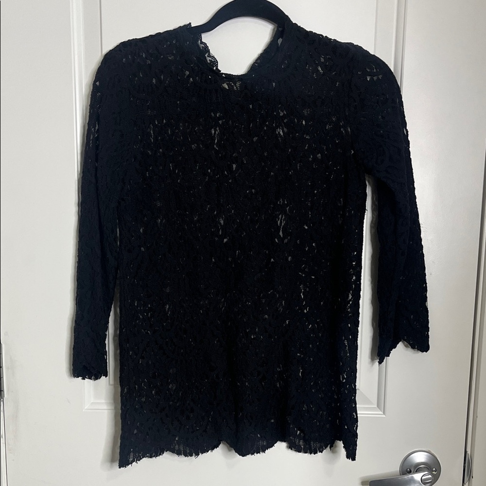 Elegant Zara Black Lace Women's Top